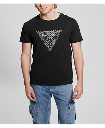 Мужская футболка с коротким рукавом и вышивкой треугольниками GUESS