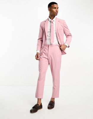 Приталенные брюки-зауженные костюмные брюки Labelrail x Stan & Tom лососево-розового цвета — часть комплекта Labelrail