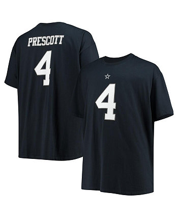 Мужская футболка Dak Prescott Navy Big and Tall Player Name Number Dallas Cowboys