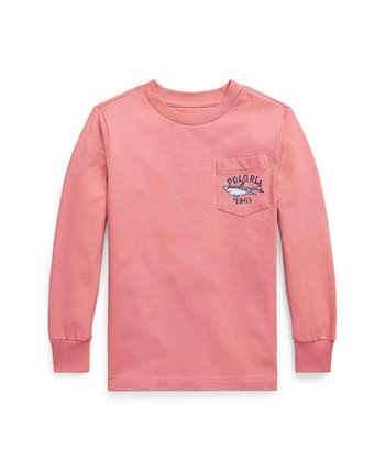 Little and Toddler Boys Logo Cotton Long-Sleeve Pocket T-shirt Ralph Lauren
