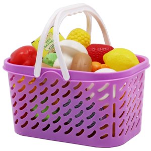 Dream Collection, Pretend Food Set with Shopping Basket - Plastic Food Toys, Food Collection of 40 Pieces - Vegetables, Fruits, Cereal, Croissants & Poultry DREAM COLLECTION