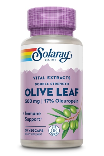 Оливковый лист два раза в день — 500 мг — 30 капсул Solaray