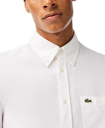 Мужская тканая оксфордская рубашка на пуговицах с длинными рукавами Lacoste