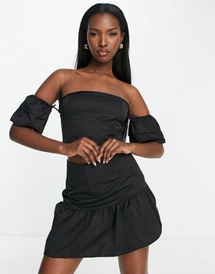Trendyol bandeau and skirt set in black - part of a set TRENDYOL