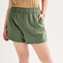 Plus Size Sonoma Goods For Life® Femme Linen-Blend Shorts SONOMA