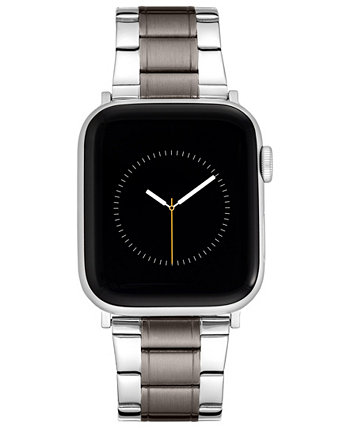 Мужской браслет из нержавеющей стали серебристого и черного цвета, совместимый с Apple Watch 42/44/45/Ultra/Ultra 2 WITHit