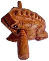 Classic Handmade Percussion Instruments Wooden Frog 2.3-2.5 Inch Wooden Frog Musical Instrument Home decor (Brown Color) RATREE 888