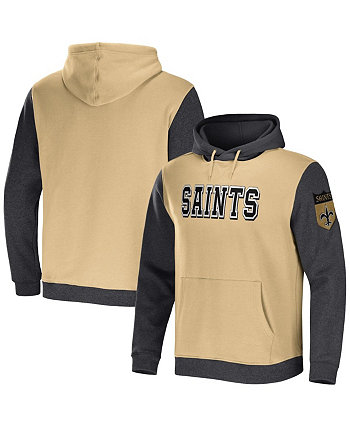 Мужская коллекция NFL x Darius Rucker от Gold, Charcoal Пуловер с цветными блоками New Orleans Saints с капюшоном Fanatics