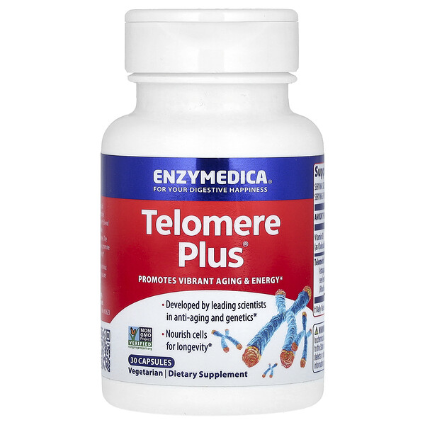 Telomere Plus, 30 капсул - Enzymedica - Астрагал Enzymedica