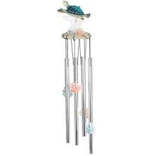 FC Design 23&#34; Long Sea Turtle with Coral Round Top Wind Chime Marine Life Garden Patio Decoration Perfect Gifts for Holiday F.C Design