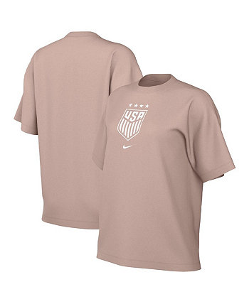 Женская коричневая футболка с гербом USWNT Nike
