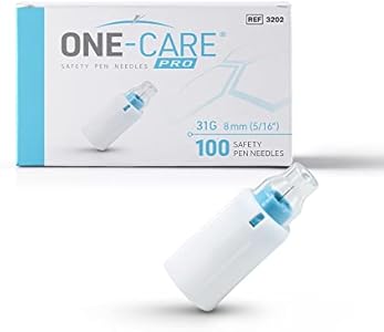 ONE-CARE PRO Safety Insulin Pen Needles 31G x 8mm (5/16’’), 100ct Box ONE-CARE