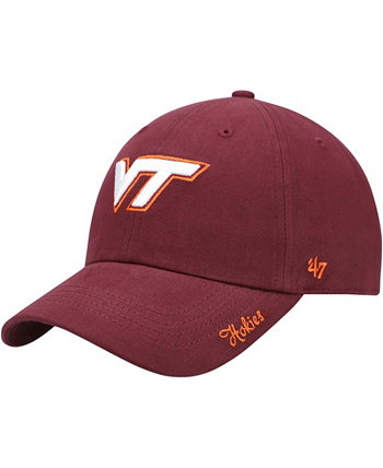 Женская темно-бордовая регулируемая шляпа с логотипом Virginia Tech Hokies Miata Clean Up '47 Brand