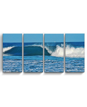 Набор для рисования на прибрежных стенах из 4 предметов на холсте Ocean Motion, 24 "x 48" Ready2HangArt