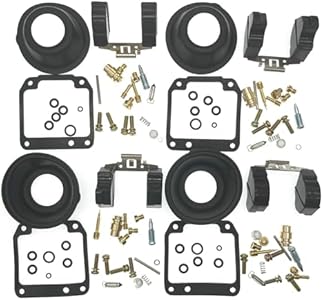 4-Pack Carburetor Rebuild Kits Carb Repair Set with Diaphragm Vacuum Replacement for Yamaha Maxim 550 XJ550 1981 1982 1983 Barmucuo