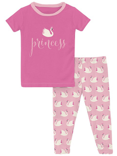 Пижамный комплект с короткими рукавами и рисунком (для малышей/маленьких детей/больших детей) KicKee Pants