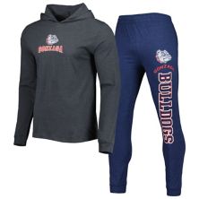 Men's Concepts Sport Navy/Charcoal Gonzaga Bulldogs Meter Pullover Hoodie & Pant Sleep Set Unbranded