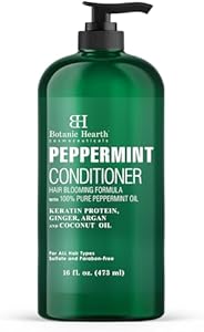 Botanic Hearth Peppermint Hair Conditioner - Hair Conditioner for Dry Damaged and Color Treated Hair - Volumizing Conditioner for fine & thin hair - Paraben & Sulfate Free - Men & Women - 16 fl oz Botanic Hearth