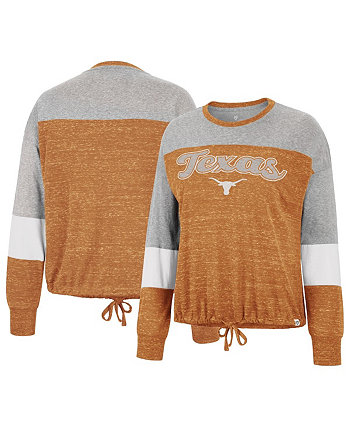 Женская оранжевая футболка Texas Longhorns Joanna с длинными рукавами и завязкой спереди Colosseum