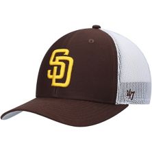 Мужская коричнево-белая кепка San Diego Padres Primary Logo '47 Trucker Snapback Unbranded