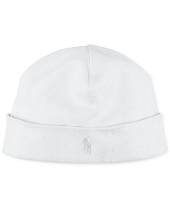 Хлопковая шапка Ralph Lauren для новорожденных девочек Polo Ralph Lauren