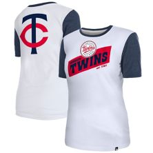 Женская белая футболка с цветными блоками New Era Minnesota Twins New Era