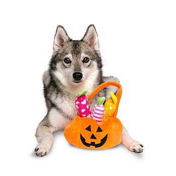 Midlee Find A Toy Halloween Pumpkin Bucket Dog Toy Midlee