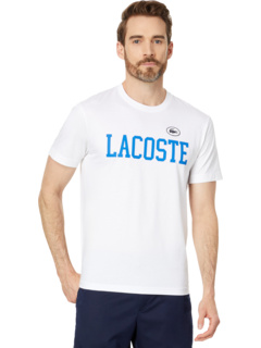 Футболка классического кроя с короткими рукавами и большой надписью Lacoste Lacoste