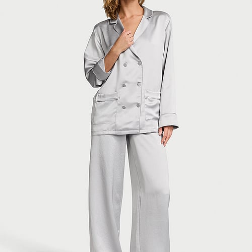 Luxe Satin Double -Breasted Long Pajama Set Victoria's Secret