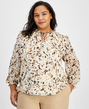 Блузка больших размеров с завязками на шее, созданная для Macy's Bar III