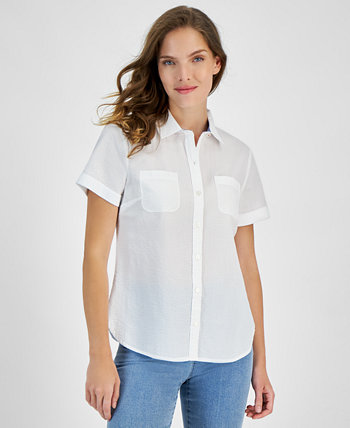 Women's Short-Sleeve Button-Front Shirt Nautica Jeans