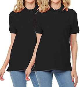 FRESH TEE Women's Adult Unisex 100% Cotton Classic Fit Polo Shirt Short Sleeve for Daily Work School Uniform FRESH TEE