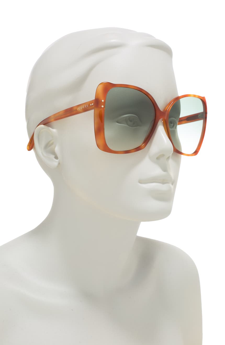 Квадратные прямоугольные солнцезащитные очки 62 мм GUCCI