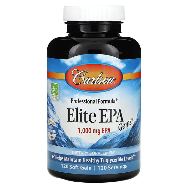 Elite EPA Gems, 1000 мг, 120 мягких желатиновых капсул Carlson