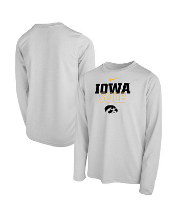Молодежная белая футболка Iowa Hawkeyes Sole Bench для мальчиков и девочек Nike