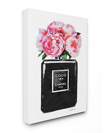 Глэм-флакон духов Цветок Черный Пион Розовый Картины на холсте, 30 "x 40" Stupell Industries