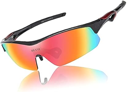 Спортивные очки DUCO Polarized для мужчин с 5 сменными lentes для бега, гольфа, рыбалки, хайкинга и бейсбола DUCO