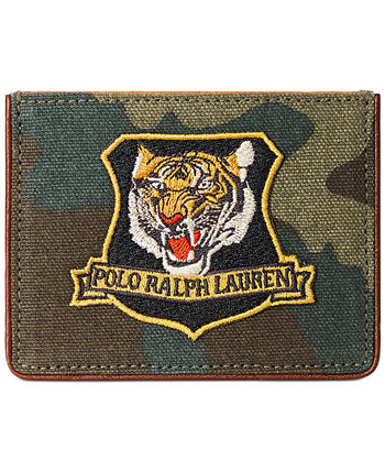 Мужской холщовый футляр для карт с тигровой нашивкой и камуфляжным принтом Polo Ralph Lauren