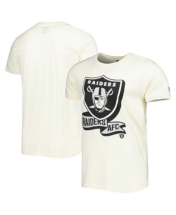 Мужская кремовая футболка Las Vegas Raiders Sideline Chrome New Era
