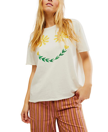 Women's Sunshine Smiles Graphic Print Cotton T-Shirt Free People