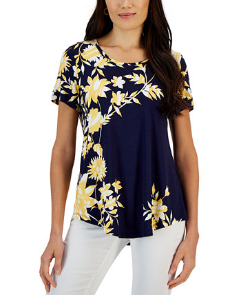Petite Masked Floral Top, Created for Macy's J&M Collection