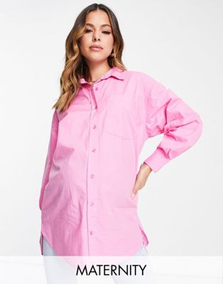 New Look Maternity poplin shirt in pink New Look Maternity