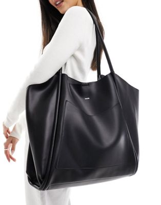 Черная объемная сумка-тоут со съемным карманом PASQ PASQ