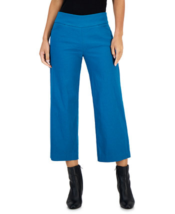 Женские широкие укороченные брюки без застежек из жаккарда с принтом, созданные для Macy's Charter Club