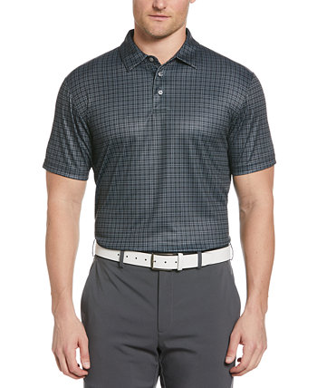 Мужская рубашка поло с коротким рукавом в клетку с принтом PGA TOUR