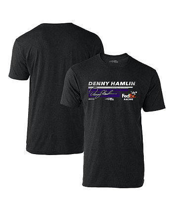 Men's Heather Black Denny Hamlin Hot Lap T-shirt Joe Gibbs Racing Team Collection