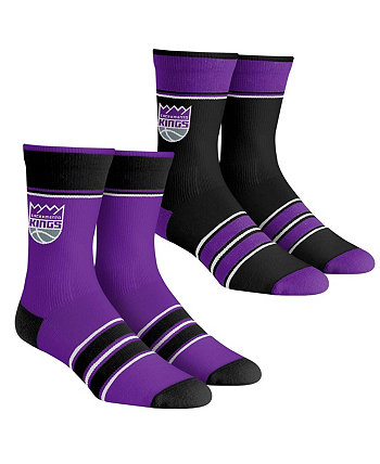Молодежные носки для мальчиков и девочек Sacramento Kings, комплект из 2 носков в несколько полосок Team Crew Rock 'Em
