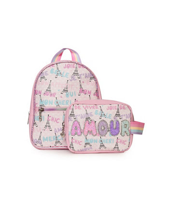 Big Girls Paris Heart Backpack and Pouch Set OMG! Accessories