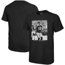Мужская черная футболка Majestic Threads Justin Jefferson Minnesota Vikings с изображением игрока большого размера Majestic