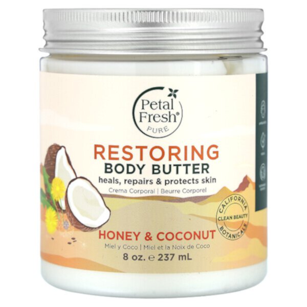 Pure, восстанавливающее масло для тела, мед и кокос, 8 унций (237 мл) Petal Fresh